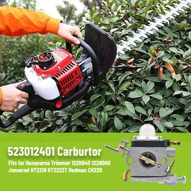 Bynor 523012401 596658301 Carburetor for Husqvarna 122HD45 122HD60 Redmax CHT220 CHT220L Jonsered HT2223 HT2218 Hedge Trimmer with Adjustment Tool Fuel Line Primer Bulb