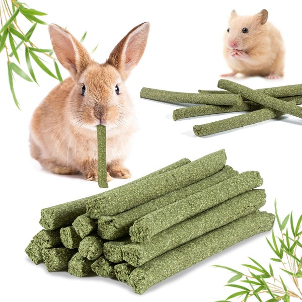 Sukh Timothy Hay Chews Sticks 35PCS - Natural Timothy Hay Sticks Rabbit Chew Sticks Rabbit Chew Toy Rabbit Toy Bunny Molar Treats Atural Teeth Grinding Toys for Squirrel Guinea Pigs Chinchilla