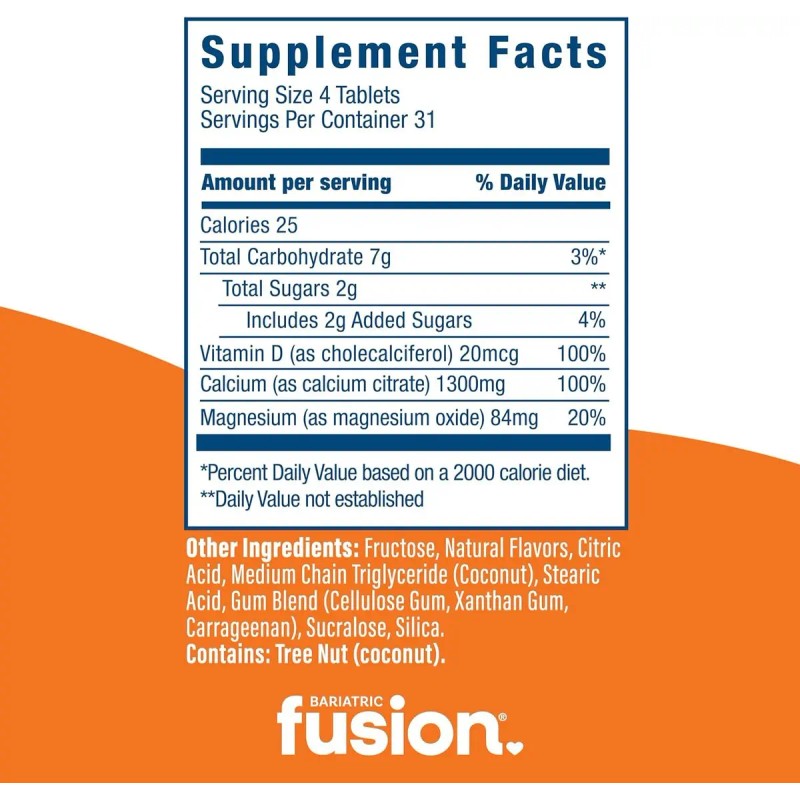 Suplemento Nutricional Bariatric Fusion Calcio Citrato 124 Tabletas