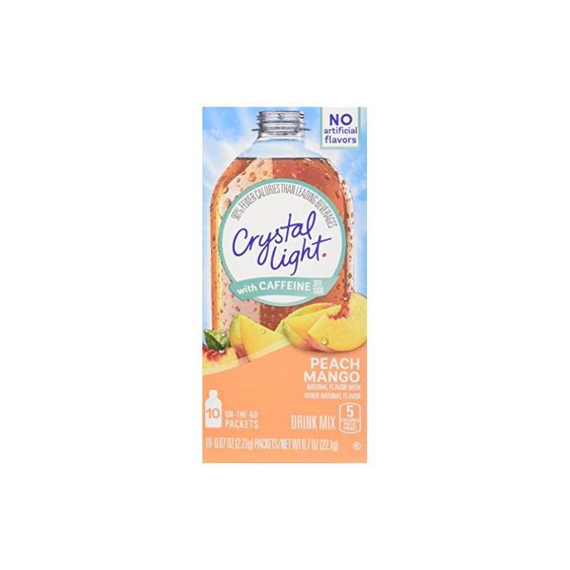 Crystal Light On The Go Peach Mango with Caffeine, 10-Packet