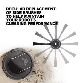 Eiarrnp Replacement Side Brushes - 8 Pack Side Brushes Replacement Part for Shark ION Robot AV751 S87 R85 RV850 RV850WV R71 R72 R75 S86 R87 R76 RV871 RV761, Black