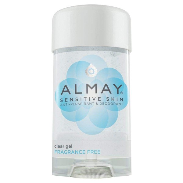 Deodorant for Women by Almay, Gel Antiperspirant, Hypoallergenic, Dermatologist Tested for Sensitive Skin, Fragrance Free, 2.25 Oz