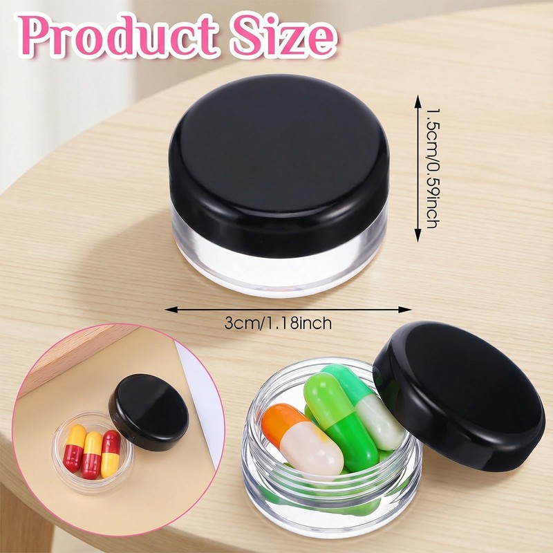 Small Pill Organizer Box, 8 Pcs Travel Pill Case Holder
