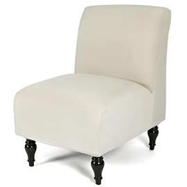 Liykimt Armless Accent Chair Cover Slipcover,Slipper Chair Stretch Spandex Removable for Armless Chair Furniture Protector for Living Dining Room Hotel (Beige, 1)