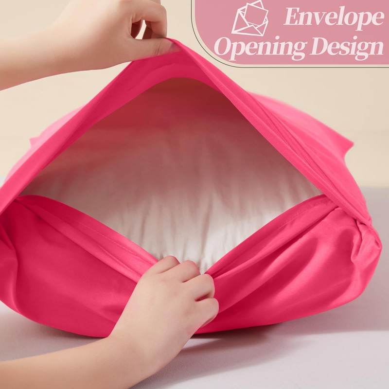 Vonty 2 Pack Standard Pillow Cases - 20x26 Inch, 1800