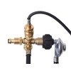 Flame King 4 Port Brass Tee Propane Adapter POL Inlet,