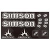 Decorative set "electronic" 8 pieces, transparent monochrome, black border -