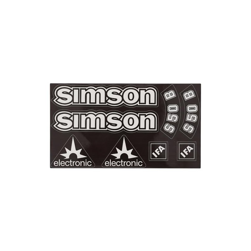 Decorative set "electronic" 8 pieces, transparent monochrome, black border -