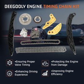 DEEGOOLY 24321-2G111, 23121-2GGA1 G4KJ Timing Chain Kit Oil Pump Gear Applied for 2014-2017 Optima/Sorento/Sportage 2.0L 2.4L Turbo Engine 16 Valves Engine Aftermarket Parts