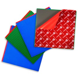 Creative QT MakerBase - Peel-and-Stick Building Blocks Baseplates 10”x10” for All Major Brands of Toy Building Sets, Sturdy Stacking Blocks Table Base, Building Bricks Play Table Top