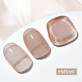 OpenLive 16.5ml Jelly Nude Brown Nail Polish Large Volume Quick Dry Nail Polish, Long Lasting Shine, Fingernail Toenail Nail Art DIY Home Travel Nail Art Gift