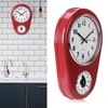 KIMISS Kitchen Wall Clock with Timer Red Kitchen Wall Clock