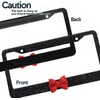 ZONETECH Shiny Bling Rhinestone License Plate Cover Frame (Red Bow