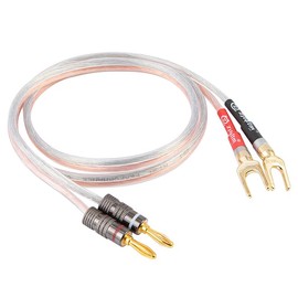 Zjlqltm 13AWG Y Plug to Banana Plug Ultra-Pure OFCSpeaker Wire for Home Theater Gold-Plated Connectors Hi-Fi Audio Cable for Amplifier Subwoofer Surround Sound Systems(6.6FT)