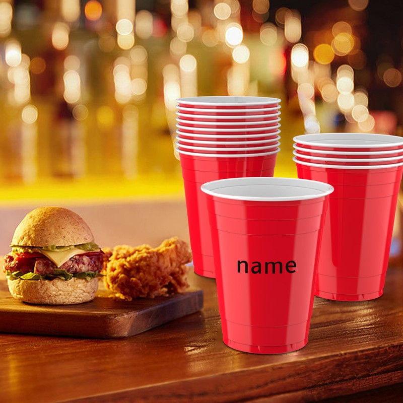 YARIX Plastic Cups- Red Drinking Cups-Red Cups 50 Pcs (12