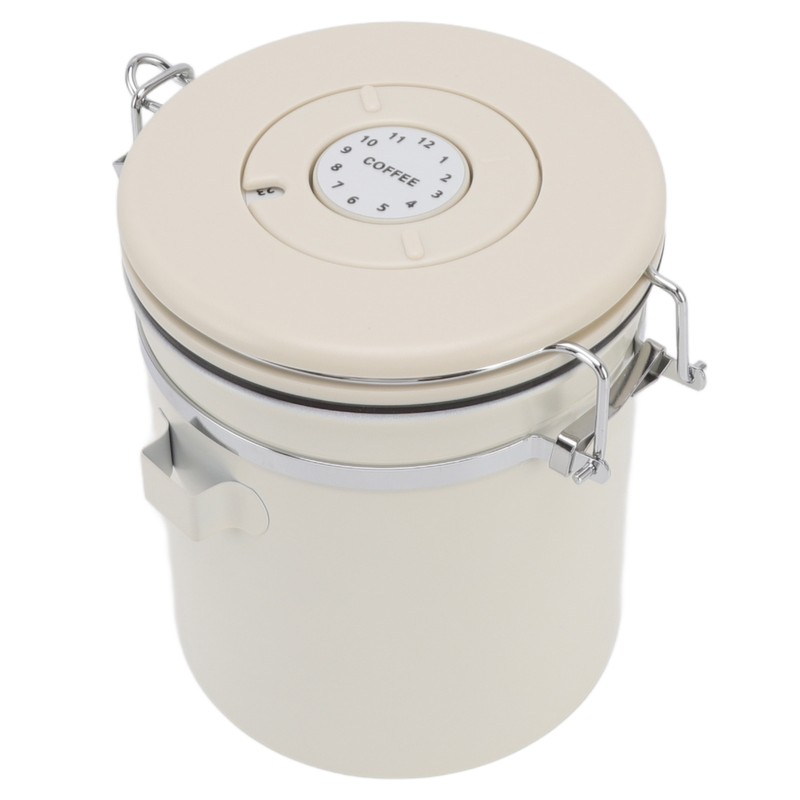 Airtight Coffee Canister 304 Stainless Steel Valve with Scoop for