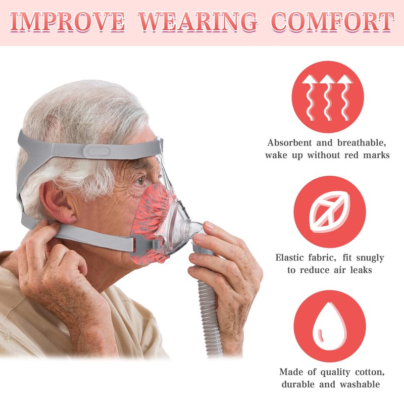 Tudomro 6 Pack Cpap Mask Liners for Full Face Cover,