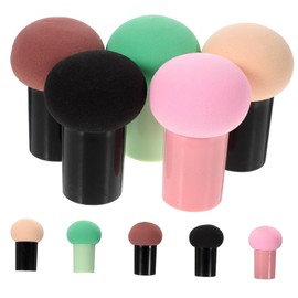 Healvian 10pcs Puff Pads Facial Mushroom Sponges Pressed Mushroom Sponge Blender Make up Powder Puff Mushroom Make up Sponges for Foundation Cleansing Cushioned Fluffy Plastic