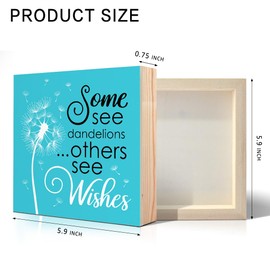 Vgrti Some See Dandelions Others See Wishes Wooden Box Sign, Dandelion Desk Decor for Farmhouse Yoga Spa Room, Motivational Dandelion Wish Gifts for Women Men Friend Coworker Sister Leader Mentor