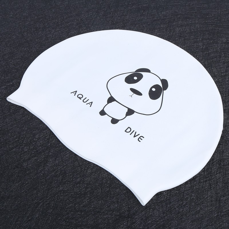 2Pcs Silicone Swimming Cap Hat Cartoon Cute Universal Type for