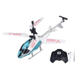 Remote Control Aircraft Toy 3.5 Channel Drop Resistance Alloy USB Rechargeable RC Helicopter with Light Effect Blue