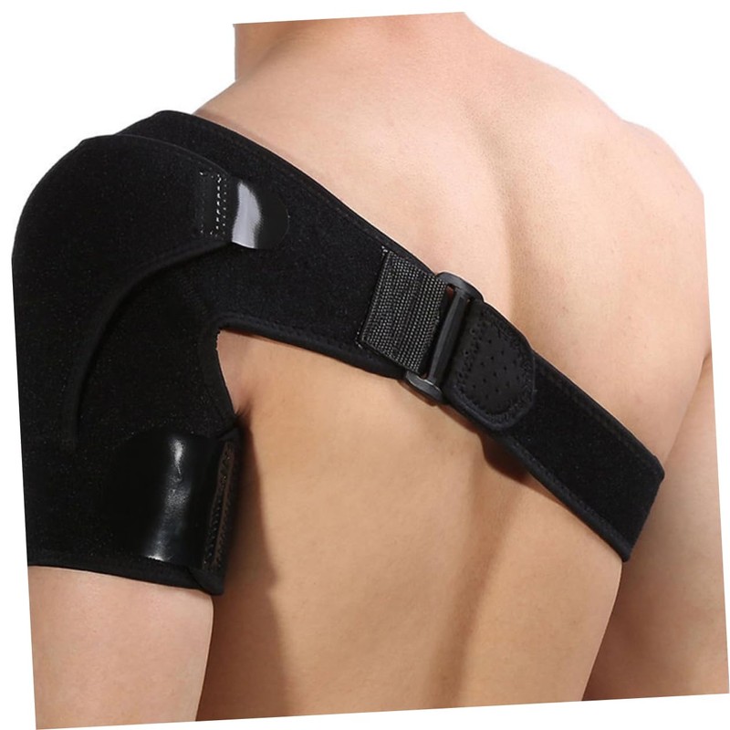 Healeved Men Adjustable Shoulder Support Strap for Workout Breathable Black