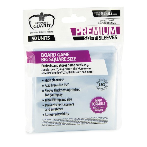 Ultimate Guard UGD010288 Premium Brettspielkarten Sleeves for Large Square 50