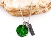 Dainty Round Green Necklace for Her, Faith Pendant Mustard Seed