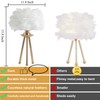 Sheenkarion Modern Small Gold Feather Table Lamp,Tripod Nightstand Bedside Lamp