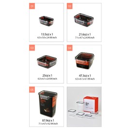 gotman Airtight Food Storage Containers with Lids Gift Set (5pack)- BPA-Free | Clear | Microwave, Freezer and Dishwasher Safe | Leak-Proof | Kitchen Fridge Organizer Fruit Boxes | Fresher Food