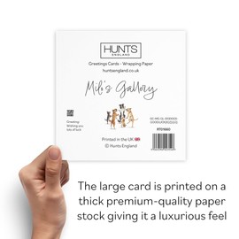 Hunts England - Large Good Luck Card For Him Or Her - Dancing Dogs - Motivational Encouragement Support Card For Men, Women, Children, New Job, Exams, Travelling, etc. - Milo's Gallery - 210 x 210 mm