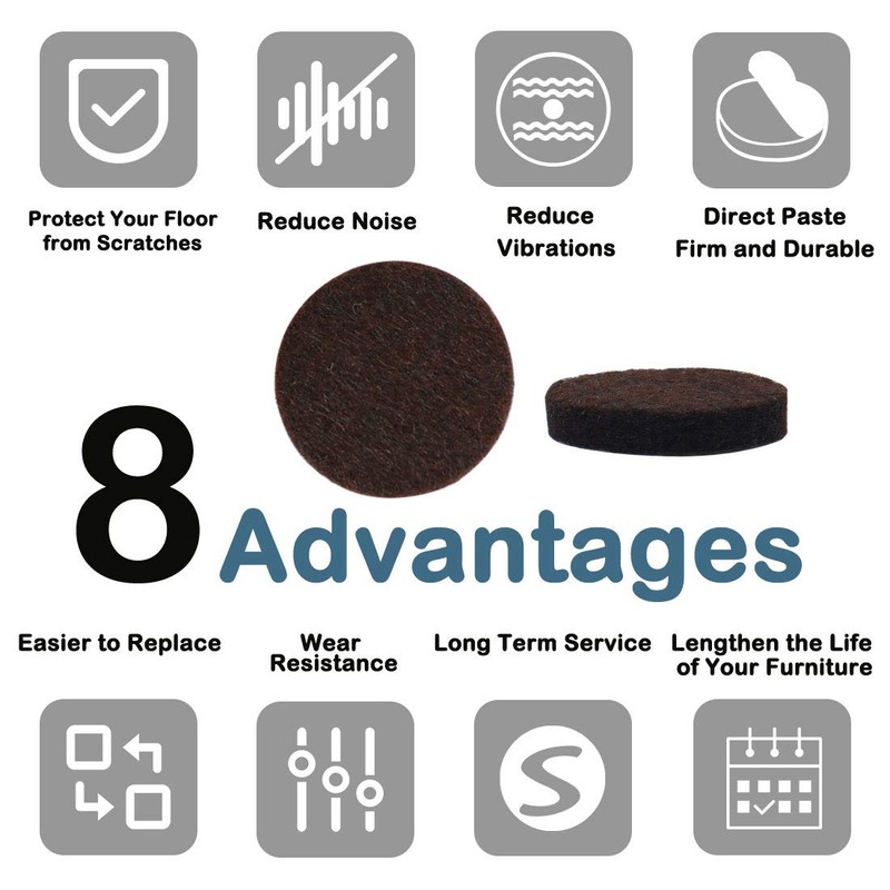 uxcell 24pcs Furniture Pads Round 1 3/4" Self-stick Non-slip Anti-scratch