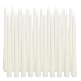 flamecan Ivory Taper Candles, Set of 20 Unscented and Smokeless 10 Inch Taper...