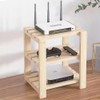 Generic Solid Wood Multi-Layer Wireless Router Heat Dissipation Rack, Socket,