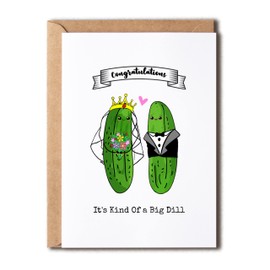 OystersPearl Congratulations Punny Card - Big Dill Congrats Anniversary Marriage Card - Food