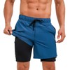 Ecupper Mens Swim Trunks 2 in 1 Compression Liner Board