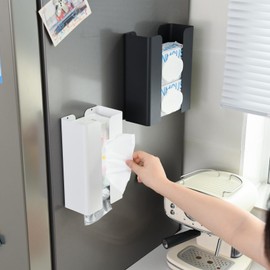 Wowfill Magnetic Tissue Case, Paper Holder, Separate, Width Adjustable, One-Handed, Tissue Box, Strong Magnet, Paper Towel Holder for Kitchen, Bath, Washstand, Refrigerator (Magnet)