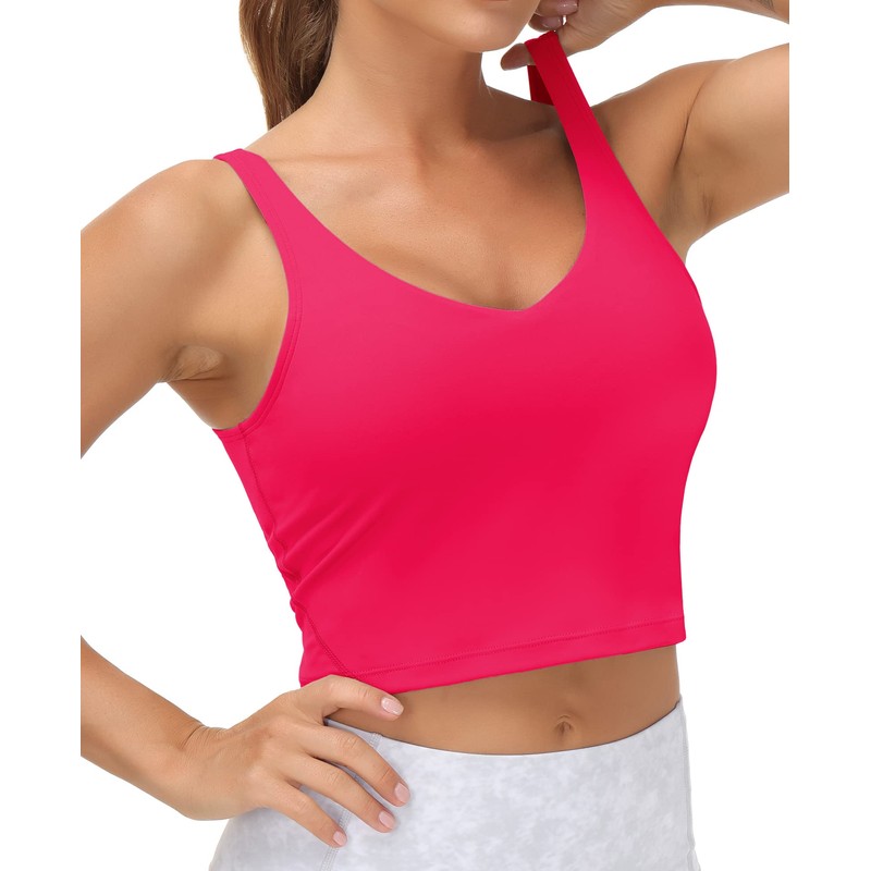 Women’s Longline Sports Bra Wirefree Padded Medium Support Yoga Bras