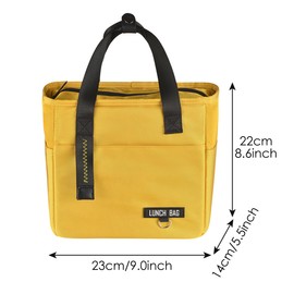 Nanxson Insulated Cooler Bag, Large Lunch Bag, Reusable Lunch Bag, Picnic Bag, Thermal Bag for Adults, Men, Women, Work, School and Travel (7L, A Yellow)