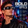 Polarized Shield Sunglasses for Outdoor Wear – Futuristic Rectangle Black