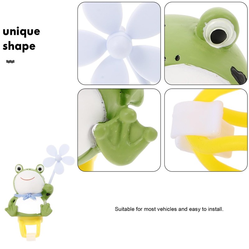 INOOMP Windmill Frog Bicycle Bell Frog Bicycle Horn with Propeller