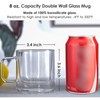 Aquach 2-Pack Double Walled Insulated 8oz Glass Coffee Mugs with