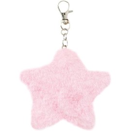 Gowxs Five-Pointed Star Pendant Key Ring Adorable Plush Ornament Pendant Cute Car Key Ring Backpack Decoration Handbag Charm Star Keyring Pink, pink