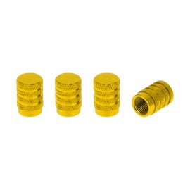 INFINAUTO Tire Valve Stem Caps 7x17mm for Car Truck Motorbike Bicycle Tyre Valve Dust Covers Aluminum Alloy Gold Tone Stylish