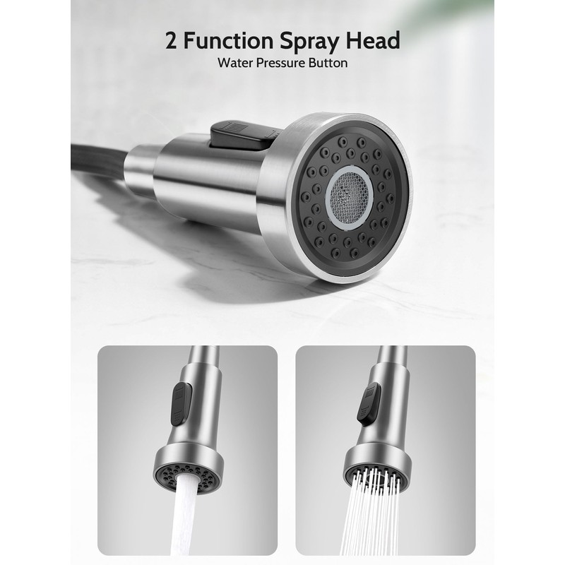 Kitchen Faucet with Pull Down Sprayer, High Arc Single Hole