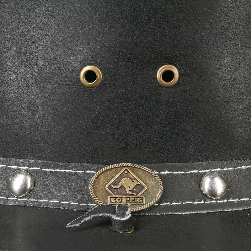 Concho Leather Hat Scippis cowboy hat Australian hat (XL/60-61 -