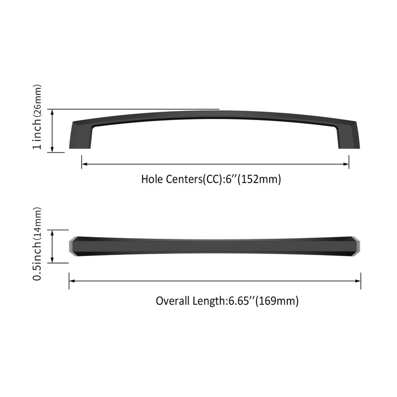 KNOKLOCK 10 Pack 6 Inch(152mm) Kitchen Cabinet Handles Matte Black