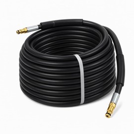 High Pressure Water Hose 49.2ft Garden Water Hose, Thick Rubber Water Hose 5800psi 40Mpa Pressure Washer Hose Replacement, No Kink Water Hose for Karcher K2 K3 K4 K5 2 End Plug