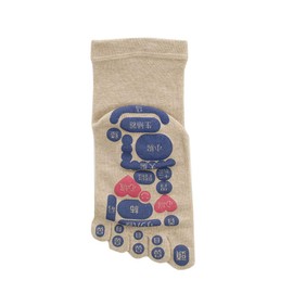[Mikasa] TSUBO Recipe Urn Map Five Toe Socks (Beige)