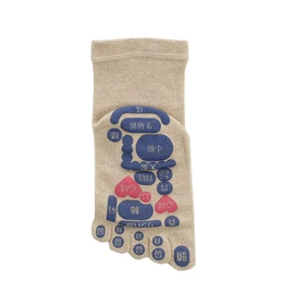[Mikasa] TSUBO Recipe Urn Map Five Toe Socks (Beige)